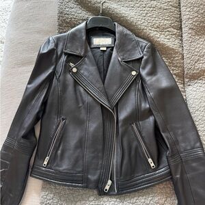 Michael Kors Leather Black Moto Jacket